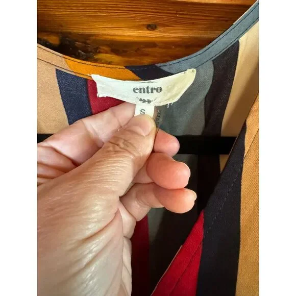 Entro Striped Slip Dress Size‎ Small - Picture 7 of 7